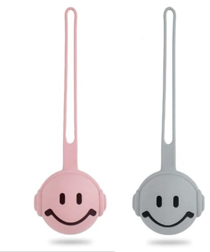 XURJUMI 2 Pièces Boîte à Tétine Sucette en Silicone| Sans BPA | Accessoires pour Bébé | Lot de Porte Sucette pour Poussette | Matériel Durable & de Haute Qualité | Forme de sourire