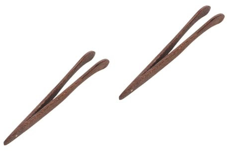 Cabilock 2St Teeklammer aus Holz Teezange Teezeremonie Zubehör Holz Teewerkzeug Teezeremony-Zubehör Holz Tee Besteck chinesische Teewerkzeuge Eiszange Essenszange Teegeschirr Khaki