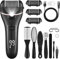 Electric Foot File, Hard Skin Remover Foot Grinder Rechargeable Callus Remover for Feet with 3 Rollers, Professional Pedicure Sets for Feet Care Dead Skin Dry Skin Cracked Heels Calluses