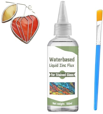 WAN2TLK Liquid Flux Soldering 100ml - Stained Glass Flux for Soldering Work, Glass Repair and More - Stain Glass Tools and Supplies - Waterbased Liquid Zinc Flux for Stained Glass