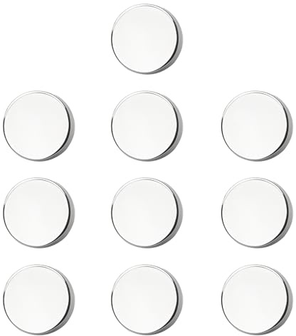 10 knappar, metallknappar, platta knappar, runda knappar, sy, slät, lämplig för denim, kostymer, kappa, klänningar, jackor, kostymjacka (silver, 20 mm)