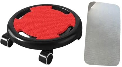 Jiuvaso Rullo per Esercizi con Dischi Addominali, rulli per Allenamento, Dischi scorrevoli con Ruote, per Uso Domestico, Attrezzature per Il Fitness, Nero