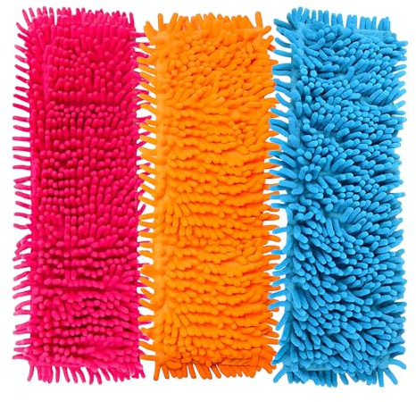 VR7 Microfiber Mop Head Replacement – Washable Mighty Pads for Wet & Dry Cleaning – Pack of 3 – Compatible with Most Mop Frames – Perfect for Hardwood, Tile, Vinyl & Walls