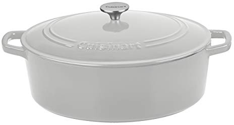 Cuisinart Chef's Classic - Casseruola ovale in ghisa smaltata (grigio freddo, 7 quarti)