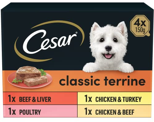 Cesar Classics Terrine - Wet Dog Food - for Adult Dogs - Tray Mixed Selection in Loaf - 16 x 150 g