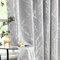 Fmfunctex Grey Silver Blackout Curtains for Living Room 90 inch Drop Eyelet Curtains for Bedroom Tree Branch Foil Thermal Insulated Window Curtain Panels 2 Panels