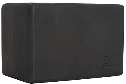 Everyday Yoga Foam Yoga Block 5 Inch - High-Density EVA Support Block for Stability, Balance & Flexibility, Lightweight, Durable & Comfortable - Black
