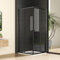 Eckeinstieg Duschkabine 100x100x185 cm Doppel Schiebetür Duschabtrennung 6mm ESG Glas Mattes Schwarz Duschwand Sicherheitsglas, Duschtür Höhe 185cm