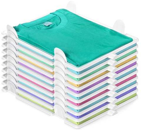 BoxLegend T-Shirt Organizer Stapelbar, Closet Organizer, Erwachsene und Kinder Kleiderschrank Organizer Stapelbar für T Shirt Hemden,10 Stück