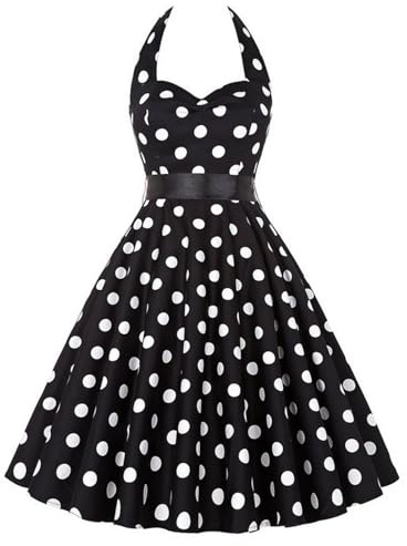 maxToonrain Vestido de cóctel de los años 50 para mujer, diseño de lunares de los años 50, vestido de noche para adultos