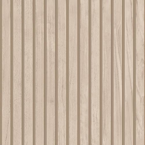 Panacea Wood Slats Effect 3D Design Modern, Industrial Minimalist Look Wallpaper for Living Room, Bedroom, Hallway Natural Belgravia 1162
