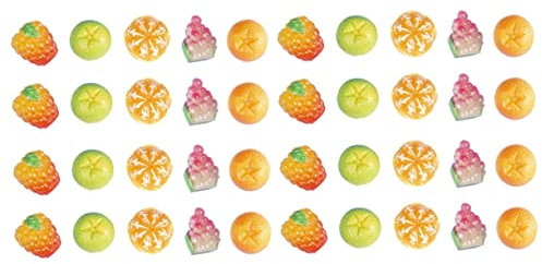 ibasenice 100pcs Mini Resin Simulation Fruits Craft Accessories for Creative Decor Adorable Fruit Props for Festivals and Home Decoration