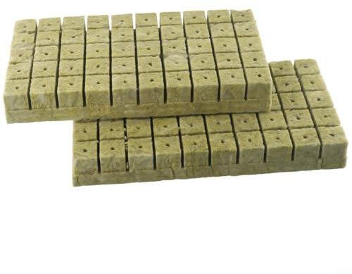 Blocchi di substrato per la coltivazione senza suolo, 25 x 25 x 40 mm, per colture senza suolo, efficace assorbimento dell'acqua e drenaggio, cubi di avviamento verdi per piante (100 pezzi)