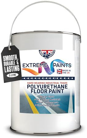 TRADE SUPPLIES UK - Extreme Polyurethane Floor Paint. Durable, Premium-Grade Paint for Concrete, Wood, Garage, Outdoor & Indoor Floors - Mid Grey, 5L