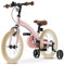 Deryan Vélo de luxe pour enfant 14 | Vélo 3 en 1 | Vélo avec selle réglable et guidon | Vélo enfant pour garçons et filles | Rose