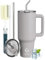 BIGRD 1.13 Litre Coffee Mug to Go, Thermal Mug,Vacuum Insulated Thermal Mug, Double-Walled Leak-Proof Car Cup with 2 Straws & Locking Lid, Dishwasher Safe BPA-Free, Coffee Mug for Cold and Hot (Ash)