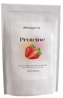 DIMAGREAT Proteine in Polvere Isolate 750g Gusto Fragola, Made in Italy - Con Citrullina, Acetil L Carnitina e Aminoacidi Essenziali (Fragola, 750g)