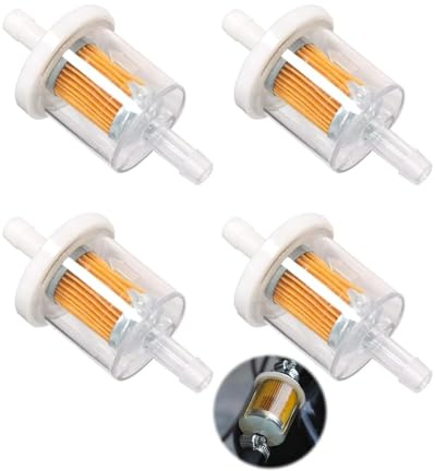 JUKOTA 4 Piezas Filtros Gasolina moto 8 mm,Filtro de Combustible Universal,Alta Precisión de Filtrado,Filtro de óxido de hierro,Reutilizable,Para Motor,Motocicleta,Scooter,Tractor,Etc