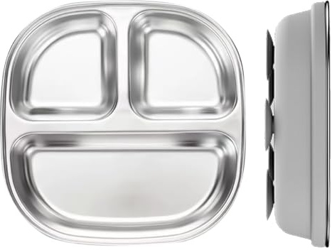 Besreey Platos Para Niños Pequeños - Platos Infantiles Con División Y - Vajilla Reutilizable Y Segura Para Lavavajillas - Utensilios Comedor Para Viajes Escuela Picnic Casa