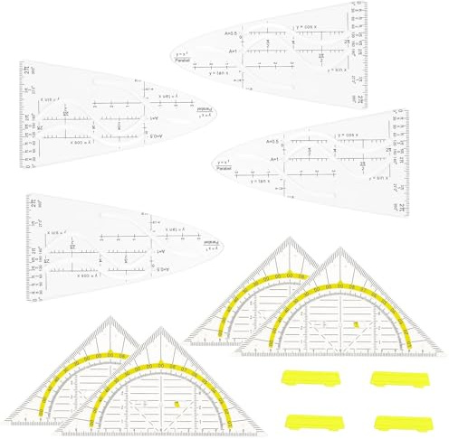 12 Stück Parabelschablone Mathe, Kurvenlineal Set, Parabel Lineal Schablone Für Geometrie, Zeichenschablonen Für Studenten, Büro Und Designer, Präzises Zeichenwerkzeug
