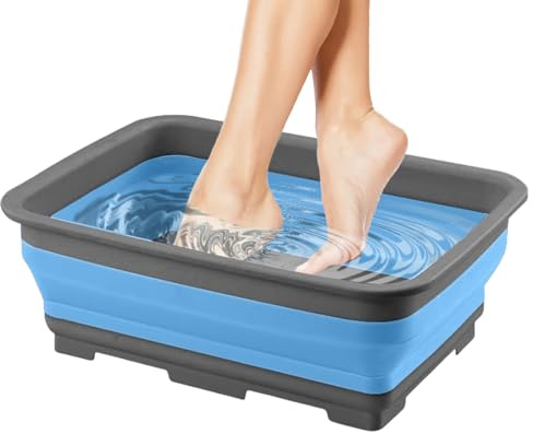 Bacino pieghevole – Pulitore portatile per i piedi della piscina, vasca da bagno, apparecchio multiuso per esterni, facile da riporre per il bagno dei piedi per cortile, giardino, spiaggia, feste in