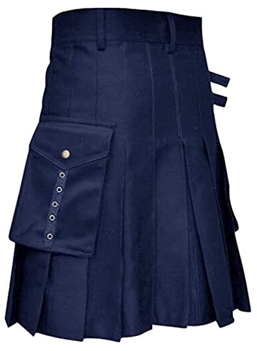 Générique Jupe plissée traditionnelle écossaise pour homme - Couleur unie - Style médiéval - Convient pour un usage quotidien et les occasions de vacances - grande taille