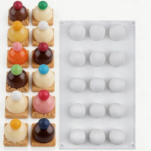Silicone Mousse Cake Mold, Joyeee 3D Mini Ball Cake Mold Trays/Pastry Desserts Mould, Food Grade, for Halloween Christmas Cake Dessert Mousse Chocolate Chiffon Truffle Cheesecake Ice cream Brownie