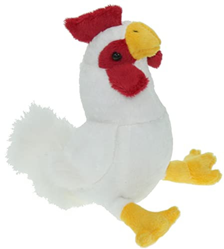 Stofftier Hahn 16 cm, weiß, Kuscheltier Plüschtier, Hähnchen Gockel Huhn Henne
