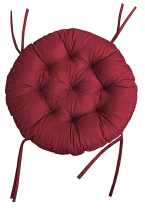 chilly pilley Papasan Cuscino Impermeabile Trapuntato Per La Poltrona In Rattan Cuscino Rotondo Da Giardino Cuscino Per Panca Con Passanti (110 Cm, Rosso Scuro)
