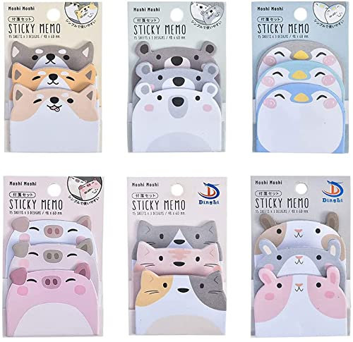 6 Blocchi 270 Fogli Note Adesive, Mini Note Adesive, Self Stick Removibile Blocchi Note Sticky, Blocchetti Memo Adesivi, Promemoria per L'ufficio Scolastico a Casa