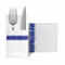 JINYUDOME 100 Stück Einweg-Servietten aus Papier, vorgefaltete Servietten mit Taschen, Party-Servietten, saugfähige Papierservietten für Küche, Abendessen, Hochzeit, Blau