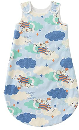 LULUMONKEY - Sacco nanna per neonati tutto l'anno 6-18 mesi, 1.5 Tog sacco a pelo senza maniche per neonati, in cotone, sacco nanna per bambini comodo per ragazzi e ragazze