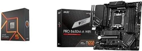 AMD Ryzen 5-7600X Processor + MSI PRO B650M-A WiFi Motherboard Micro-ATX
