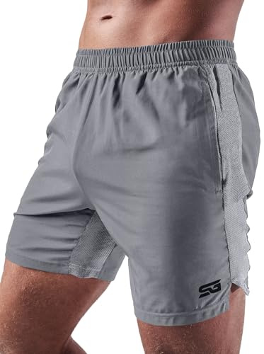 Satire Gym Fitnessshorts för män med lös passform - snabbtorkande sportshorts - sportshorts för herr lämpliga för bodybuilding eller som löparshorts och crossfit-shorts