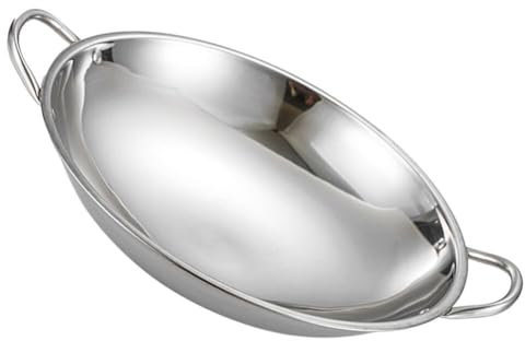 Ciieeo Padella Wok In Acciaio Inox Con Manici Padella Antiaderente Pentole Cucina Wok Per Induzione Elettrica E Fornelli A Gas 26 Cm