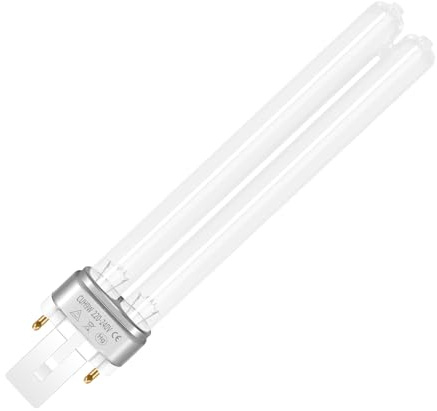 Lámpara de Desinfección UV de 9W, 2 Pines G23, Filtro de Desinfección de Bombilla de Desinfección UVC Tubular, Adecuado para Limpiar y Purificar Estanques de Parques, Estanques de Peces