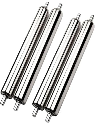 Rullo trasportatore in acciaio inox, diametro 25 mm, lunghezza 600 mm, leggero, rullo di ricambio per supporti a rulli, ideale per progetti di lavorazione del legno