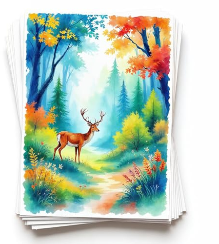 32 Feuilles de Papier aquarelle 300g coton - A6 - Carnet aquarelle - Fournitures d'art pour enfants et adultes - Pour la peinture, les croquis d'artiste, le dessin libre