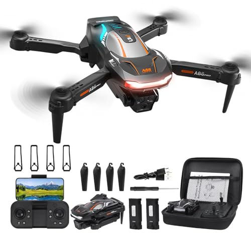 Diealles Shine Drone con Cámara 1080P HD, Drone para Niños y Principiantes, Quadcopter RC con WIFI FPV, 3D Flip, Aterriza con Un Clic, Incluye 2 Baterías, Juguete para Niño Regalos Cumpleaños