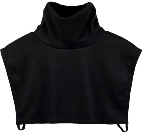 DIPZO Collare Rimovibile da Donna con Fasce sotto le Braccia, Finto Dolcevita, Mezzo Collare per Camicie, Bluse, Maglioni & Abbigliamento Elegante, Nero