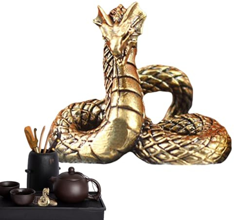Flkiglm Figura de Serpiente, decoración de Estatua de Animales, para mesita de Noche, Mesa de Comedor, estantería, Lado de la Cama, para Libros, alféizar de Ventana, Vitrina - Accesorio para el