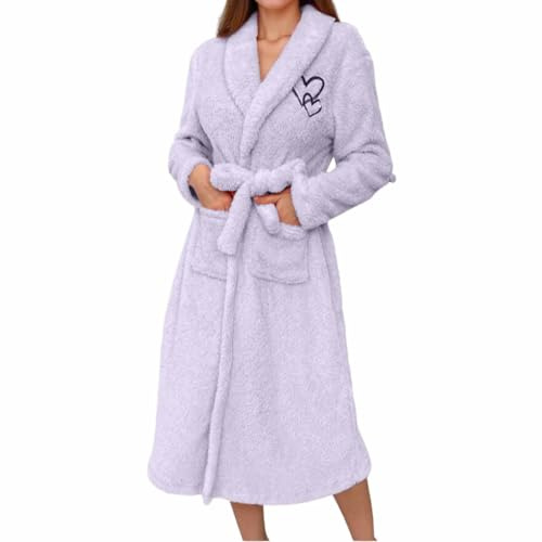 Bata Mujer Invierno Albornoz Mujer Ducha Bata De Invierno 2Xl Albornoz Niña Batas Casa Franela Manta Larga Polar Larga Toalla Batas De Casa Verano Batin Baño Roja Botones Robe Polar Blanco Baño