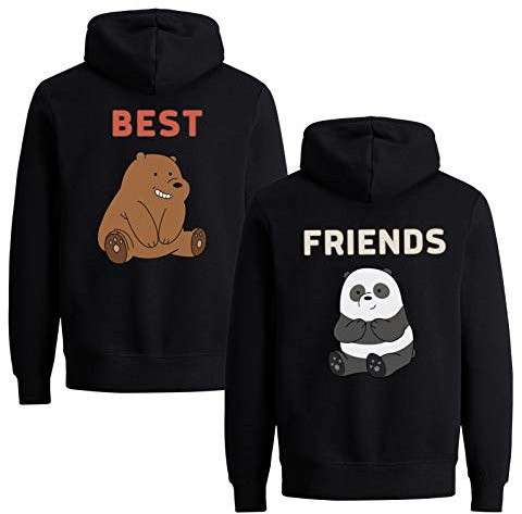 Tom's Couples Shop Best Friends Pullover für Zwei Mädchen 1 Stück Bär Beste Freunde Hoodie für 2 Sister Freundin Schwester Freundschafts Pulli BFF Geschenke