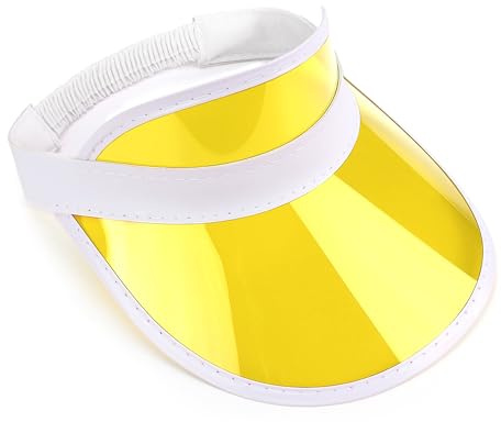 Sombrero unisex de los años 80 con visera de neón retro para golf, tenis, ciervo, póquer, fiesta (amarillo)