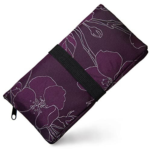 GUGGIARI® Tabaktasche für 30/50g - Drehtasche mit Funktionsfächern aus Stoff mit Filterfach & Blättchen-Halter & Feuerzeug – Tabakbeutel (Flower - Berry)