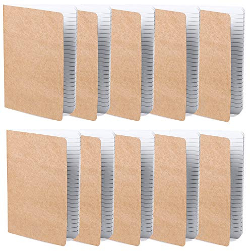 Natuiahan Lot de 10 Cahiers Lignés A5 de 60 Feuilles (120 Pages). Lot de Carnets. Blocs de Notes pour Fournitures de Bureau
