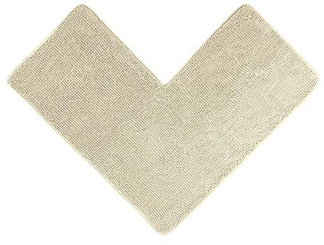 WohnDirect Eck Duschmatte 100 x 100 x 50 cm | Creme | rutschfest & Waschbar, idealer Duschvorleger für eckige Duschkabinen zum Set kombinierbar, Badematten & Badteppiche, Oeko-TEX Zertifiziert