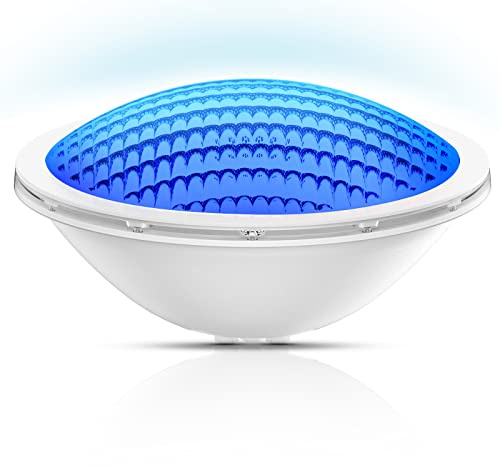 LyLmLe Luce Piscina PAR56 Fari LED per Piscine 18W Lampada Subacquea a led Illuminazione, 600lm, 120°angolo del fascio, Impermeabile IP68, 12V AC/DC, Blu Puro