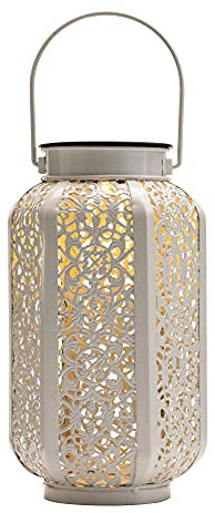 Pauleen 48075 Sunshine Kiss Solar-Laterne für Balkon oder Garten Weiß Außenbeleuchtung Metall Solar 3000K