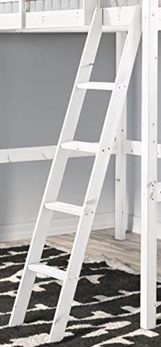 Strictly Beds and Bunks - Scala per letto a castello in legno di pino, scala inclinata in legno massello di pino, naturale, bianco, nero o grigio (bianco)